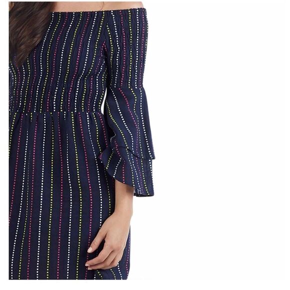 Mudpie Navy Desi Off The Shoulder Dress - Picture 3 of 6